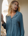 BAMBOO LONG SLEEVE LOUNGE SET - SLATE BLUE