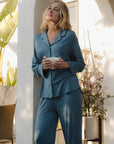 BAMBOO LONG SLEEVE LOUNGE SET - SLATE BLUE